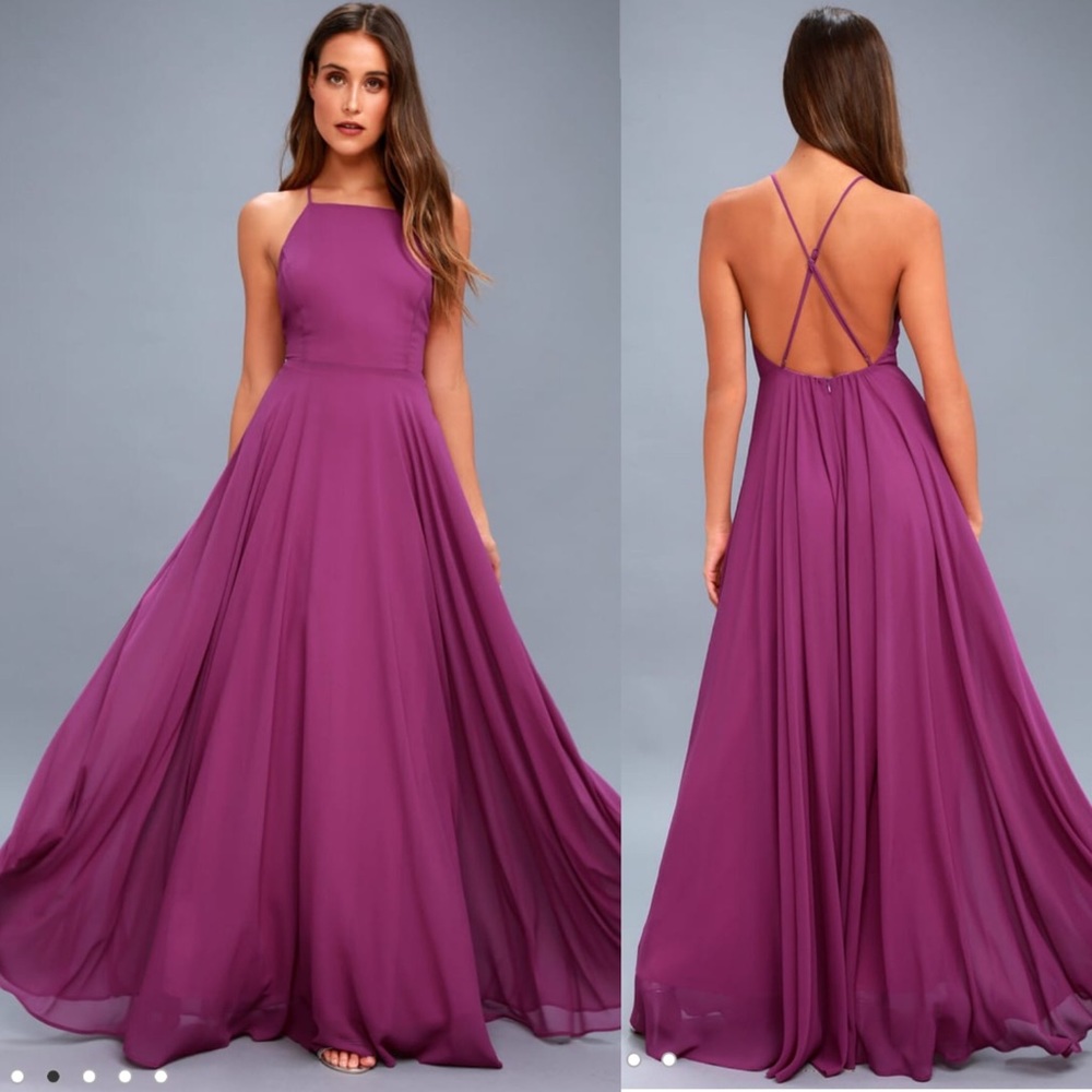 Lulu’s Mythical kind of Love magenta maxi dress